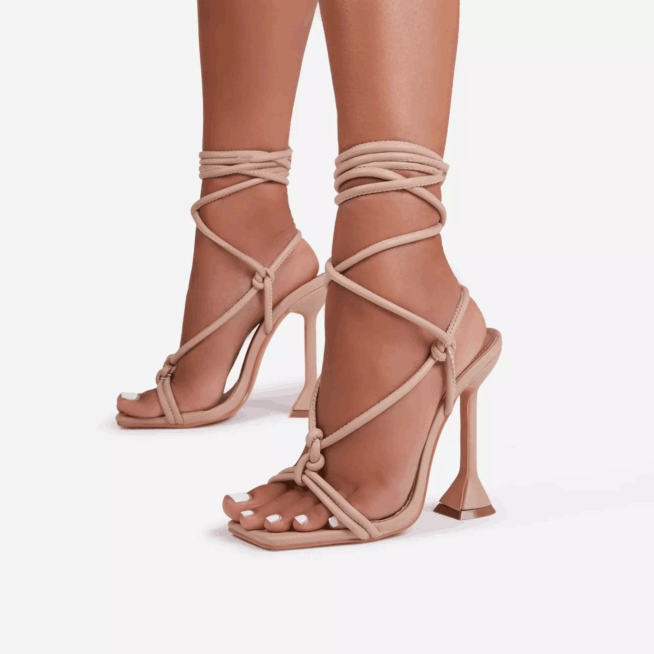 Women's Strappy Square Toe High Heel Sandals: Trendy Party & Evening Heels LONDYN UPBRINGING