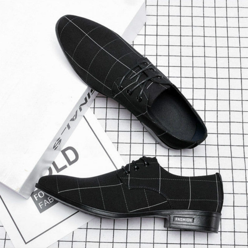 Men’s Luxury Leather & Canvas Dress Shoes – Breathable Business Casual Formal Footwear LONDYN UPBRINGING