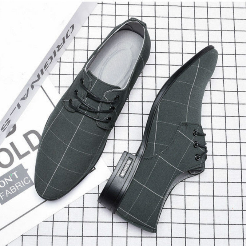 Men’s Luxury Leather & Canvas Dress Shoes – Breathable Business Casual Formal Footwear LONDYN UPBRINGING