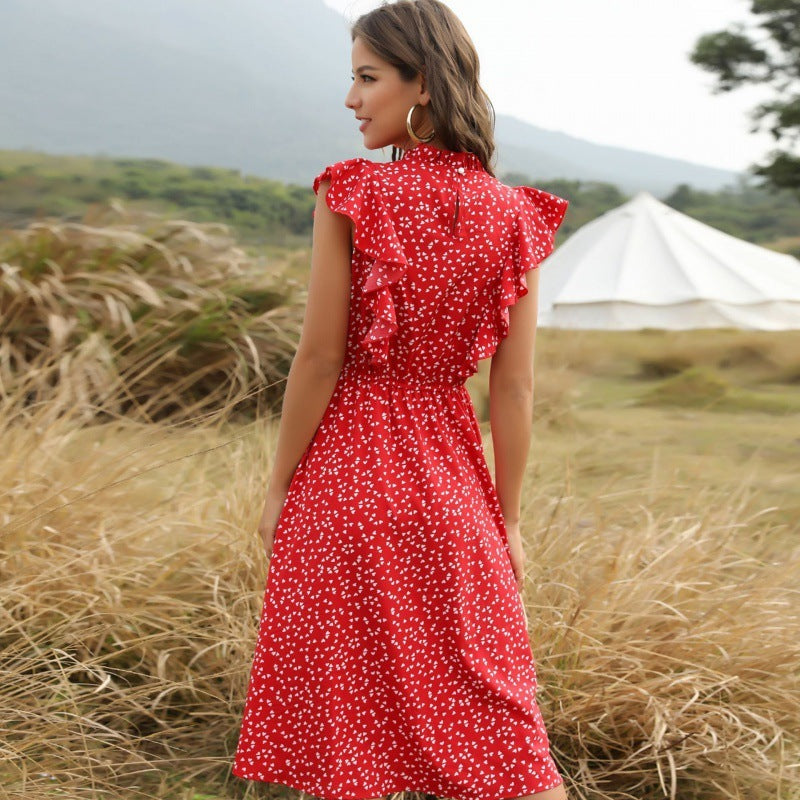 Women's Polkadot Chiffon Maxi Dress for Summer LONDYN UPBRINGING