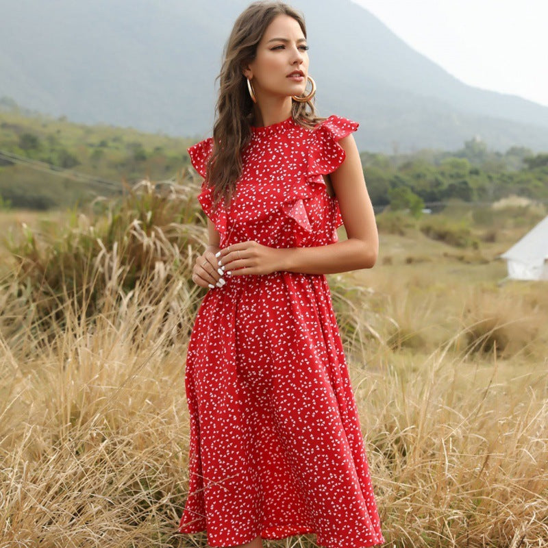 Women's Polkadot Chiffon Maxi Dress for Summer LONDYN UPBRINGING