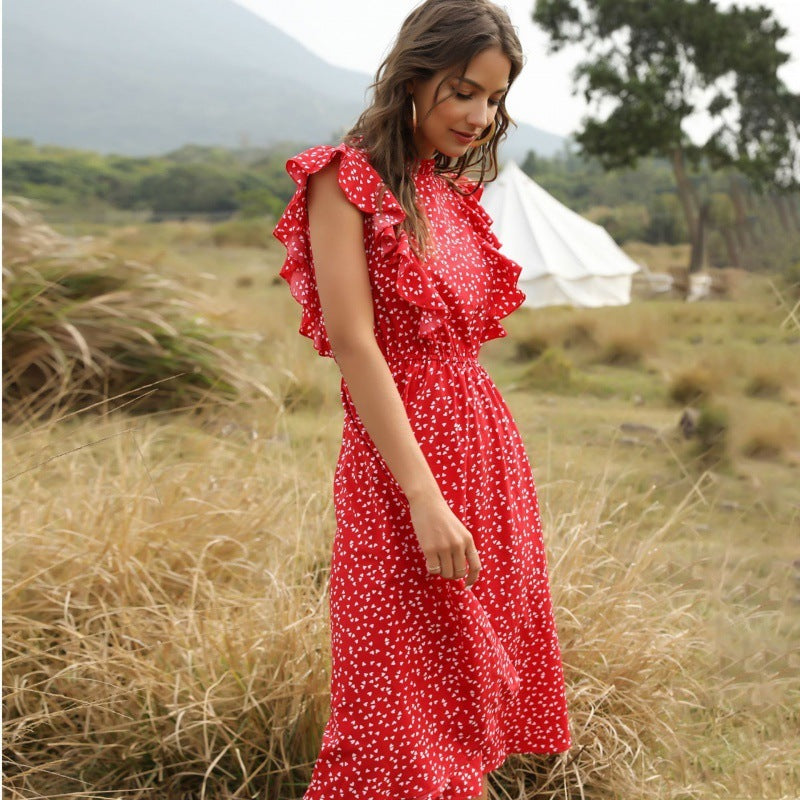 Women's Polkadot Chiffon Maxi Dress for Summer LONDYN UPBRINGING
