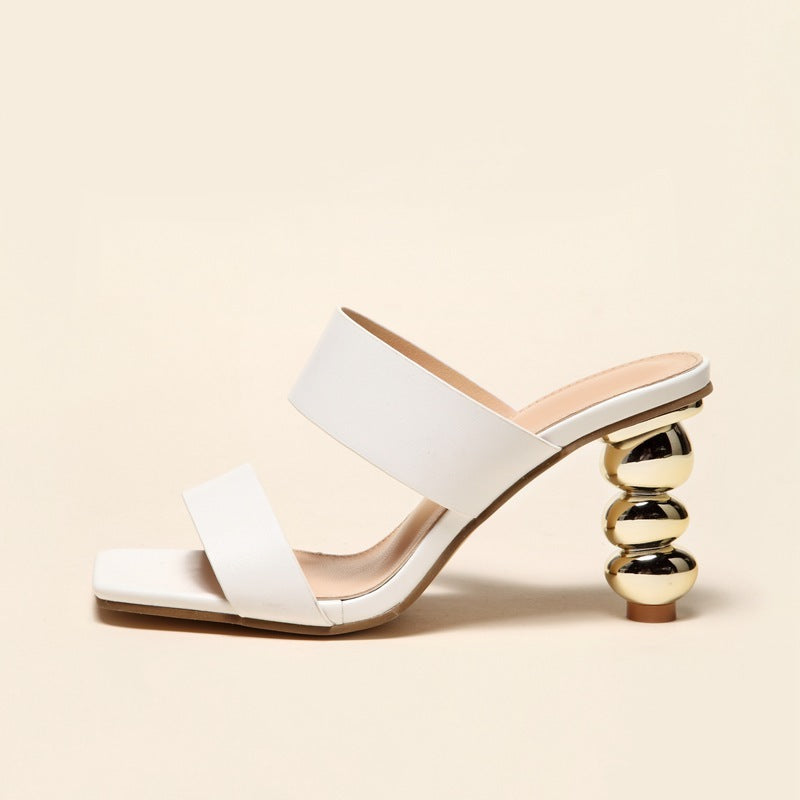 Women's Summer High Heels with Electroplating Heel: Fashion Metallic Finish Sandals LONDYN UPBRINGING