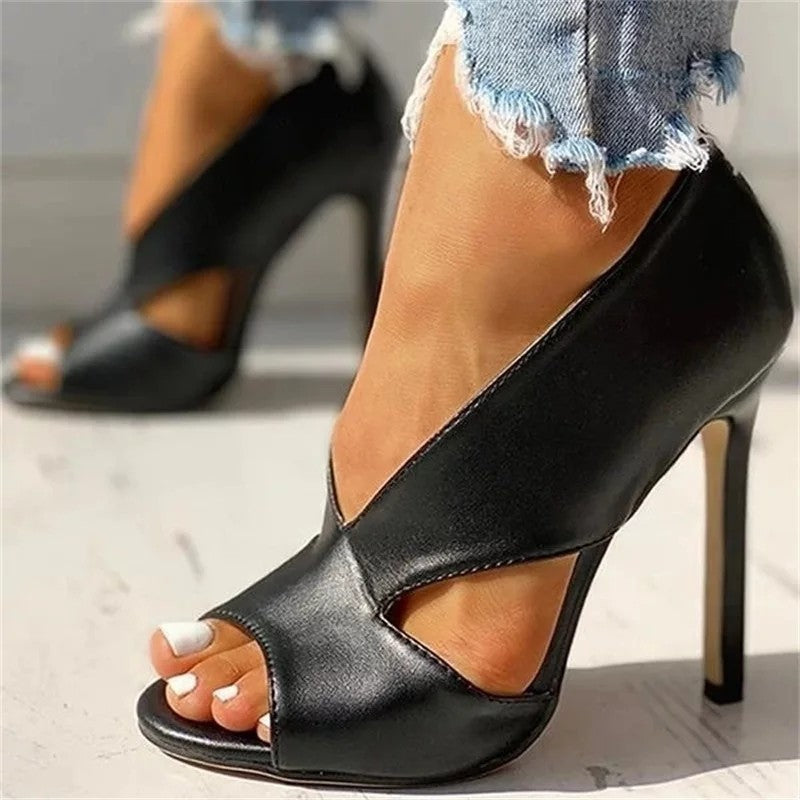 Women's Plus Size High Heels: Extended Size 4 Fine Heel Stiletto Sandals LONDYN UPBRINGING