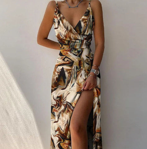 Women's V-Neck Slit Sling Dress | Sexy Summer Bodycon Slip Dress LONDYN UPBRINGING