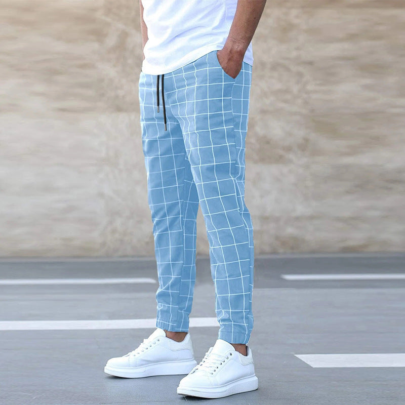 Men’s Plaid Print Pants – Casual Drawstring Trousers for Stylish Everyday Wear LONDYN UPBRINGING