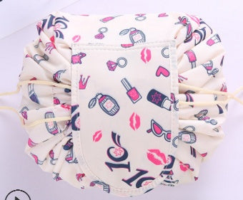 Animal Print Drawstring Cosmetic Bag – Large Capacity Lazy Makeup Storage Organizer for Travel LONDYN UPBRINGING