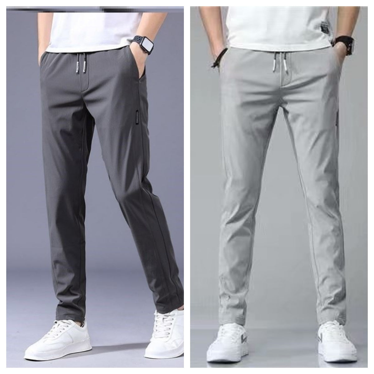 Men’s Korean Style Sweatpants – Thin Loose Straight Drawstring Casual Trousers LONDYN UPBRINGING