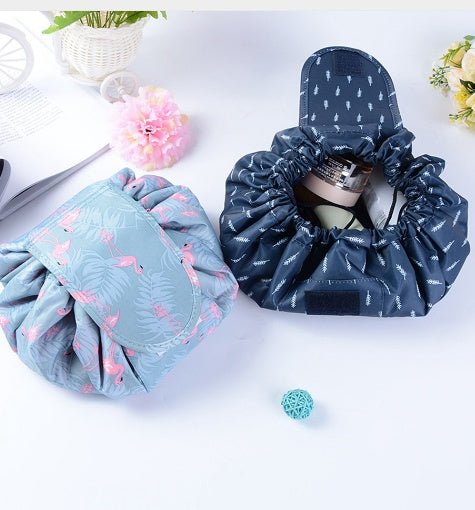 Animal Print Drawstring Cosmetic Bag – Large Capacity Lazy Makeup Storage Organizer for Travel LONDYN UPBRINGING