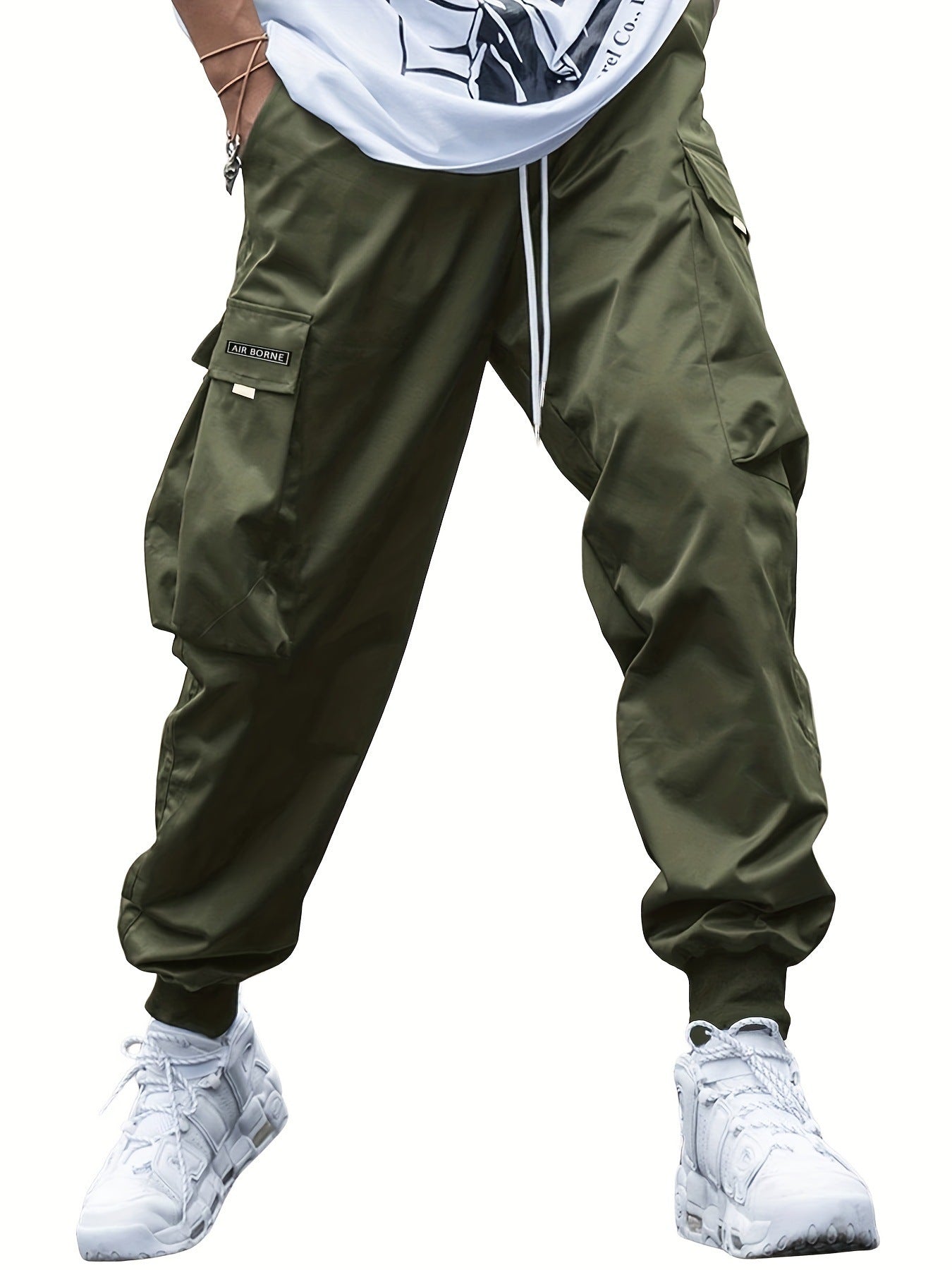 Men’s Multi-Pocket Cargo Pants – Casual Hip-Hop Drawstring Trousers for Outdoor & Streetwear Style LONDYN UPBRINGING