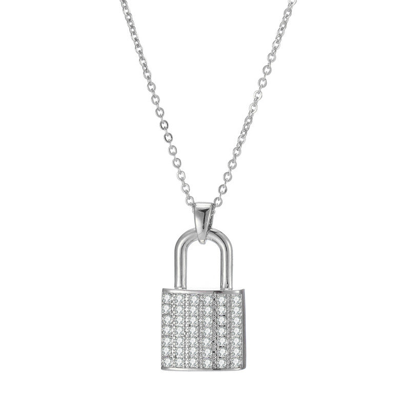 Luxury Zircon Lock Necklace for Couples | Lover's Heart Lock Key Pendant Jewelry LONDYN UPBRINGING