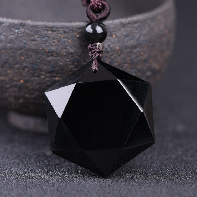 Obsidian Six-Pointed Star Pendant Necklace | Men's & Women's Sweater Chain Jewelry LONDYN UPBRINGING