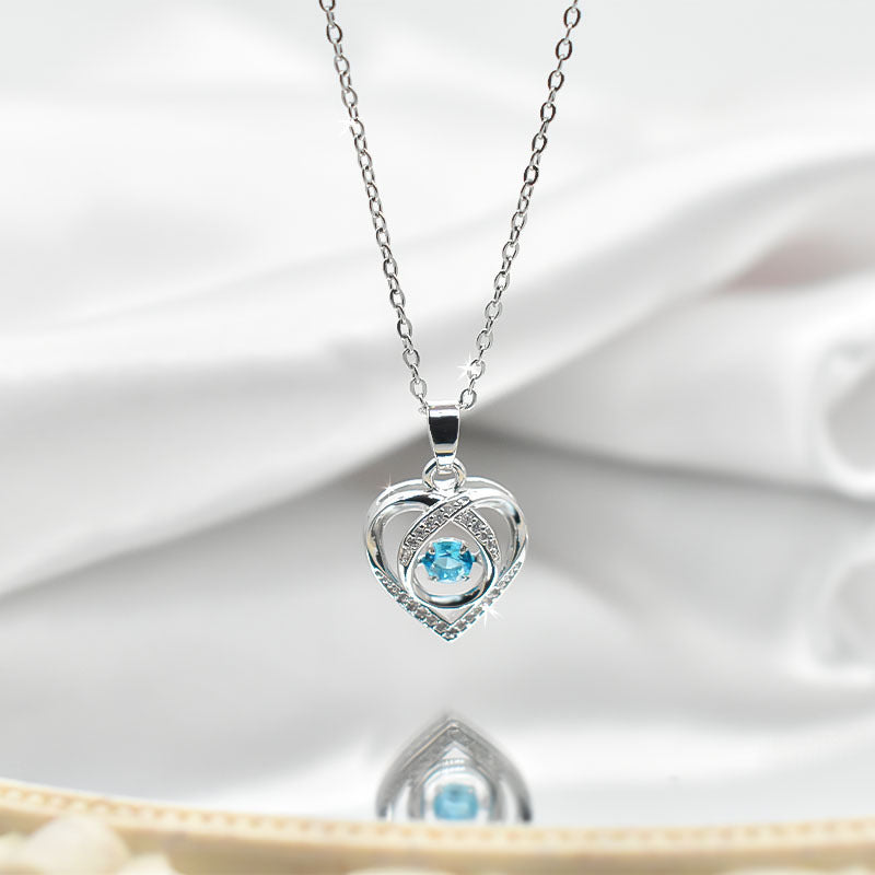 "Dancing Love" Heart Necklace with Rhinestones | Trendy Creative Clavicle Chain for Valentine's Day Gift LONDYN UPBRINGING