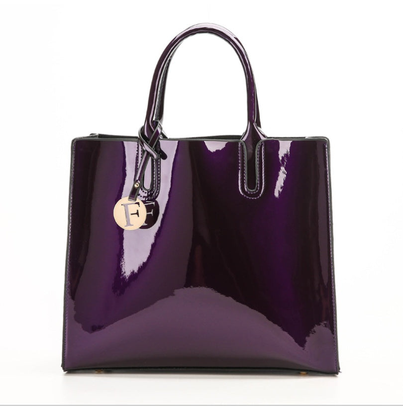 3-Piece Shiny Leather Handbag Set for Women – Stylish Tote, Shoulder & Crossbody Bags LONDYN UPBRINGING