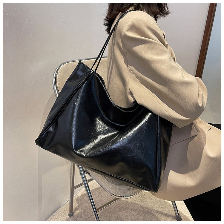 Vintage-Style Leather Tote Bag | Women's Large Capacity Casual Shoulder Bag LONDYN UPBRINGING
