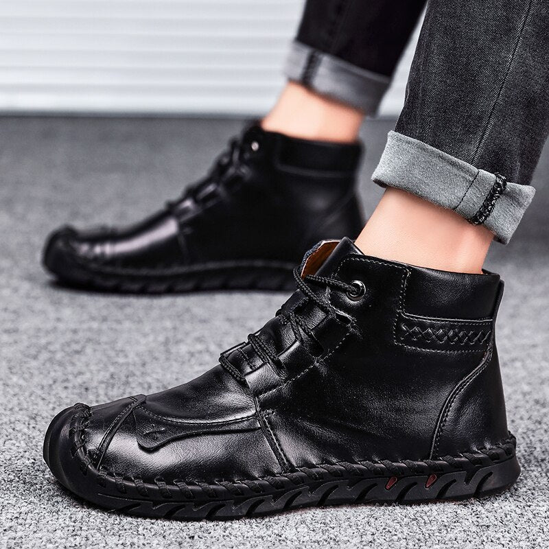 Men’s Leather Casual Shoes – Premium Genuine Leather Sneakers for Everyday Comfort & Style LONDYN UPBRINGING