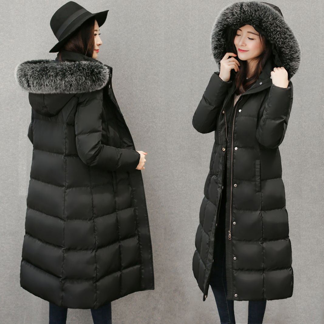 Warm Women's Extra Long Down Parka – Maxi Puffer Coat with Hood for Extreme Winter LONDYN UPBRINGING