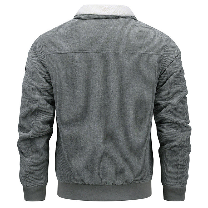 Men’s Winter Lapel Fleece Jacket – Thick Cotton Coat with Pockets for Warm & Stylish Cold-Weather Wear LONDYN UPBRINGING