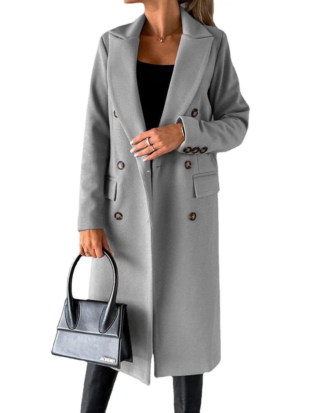 Women's Double-Breasted Long Lapel Coat LONDYN UPBRINGING