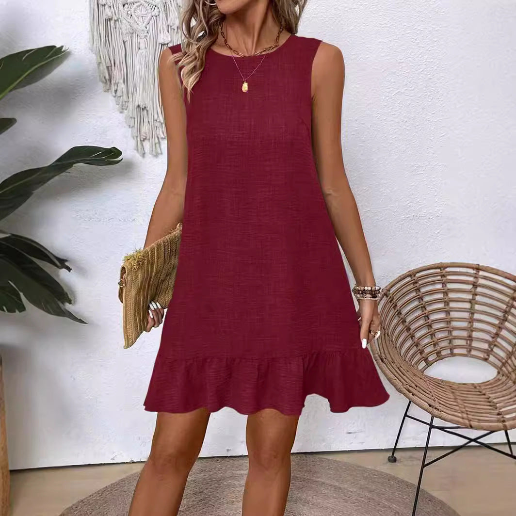 Women's Summer Ruffle Dress: Loose, Sleeveless Straight Beach Style LONDYN UPBRINGING