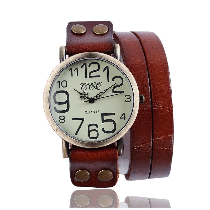 Retro Three-Circle Watch – Casual Vintage Style Wristwatch for Men & Women LONDYN UPBRINGING