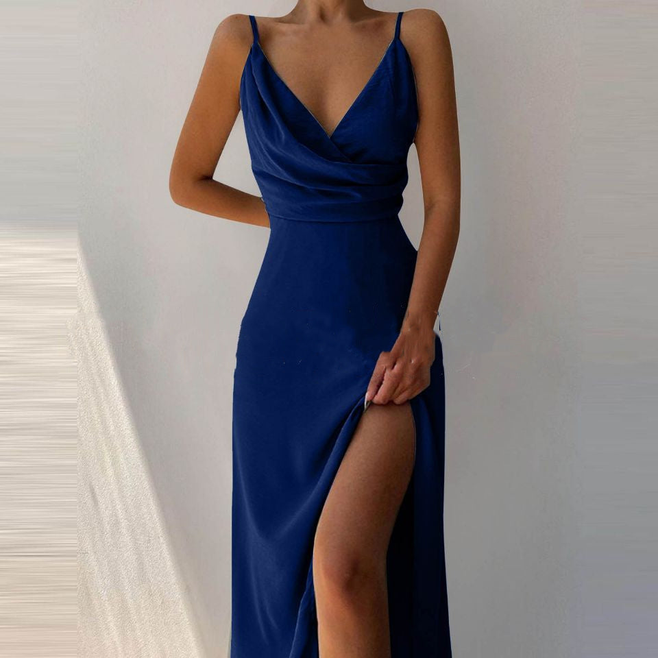 Women's V-Neck Slit Sling Dress | Sexy Summer Bodycon Slip Dress LONDYN UPBRINGING