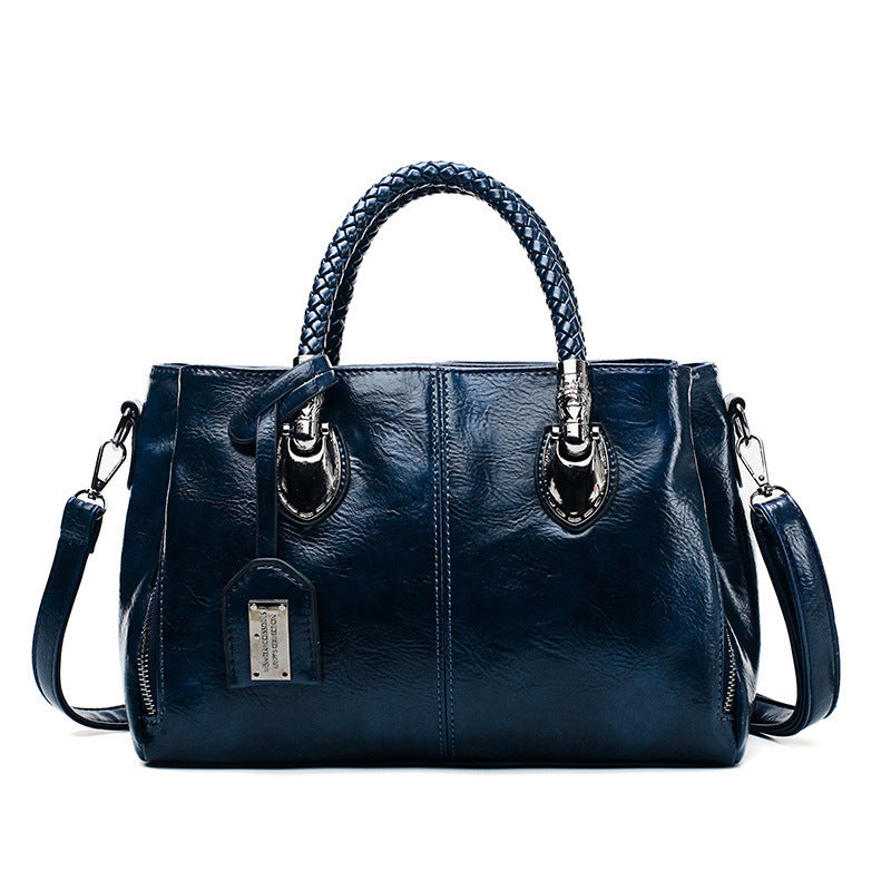 Vintage Oil Wax Leather Handbag for Women – Luxury Retro Shoulder Tote Bag LONDYN UPBRINGING