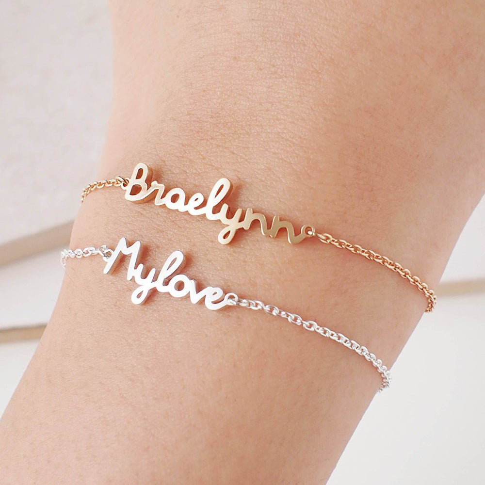 Personalized Name Bracelet: Custom Engraved Stainless Steel DIY Jewelry LONDYN UPBRINGING