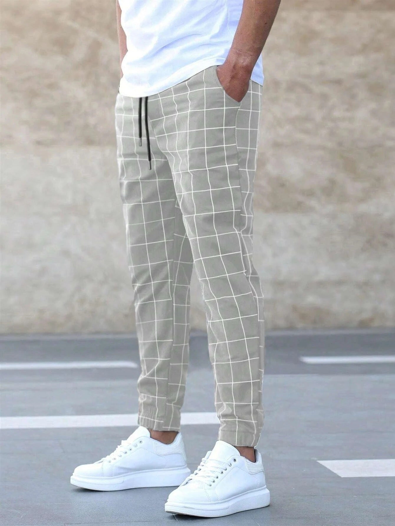Men’s Plaid Print Pants – Casual Drawstring Trousers for Stylish Everyday Wear LONDYN UPBRINGING