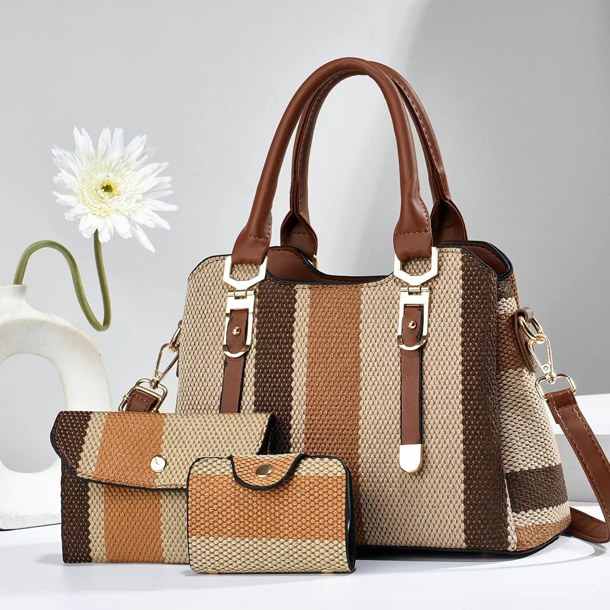 Crossbody Canvas Handbag for Women – Large Capacity Mother & Child Contrast Color Tote Bag LONDYN UPBRINGING