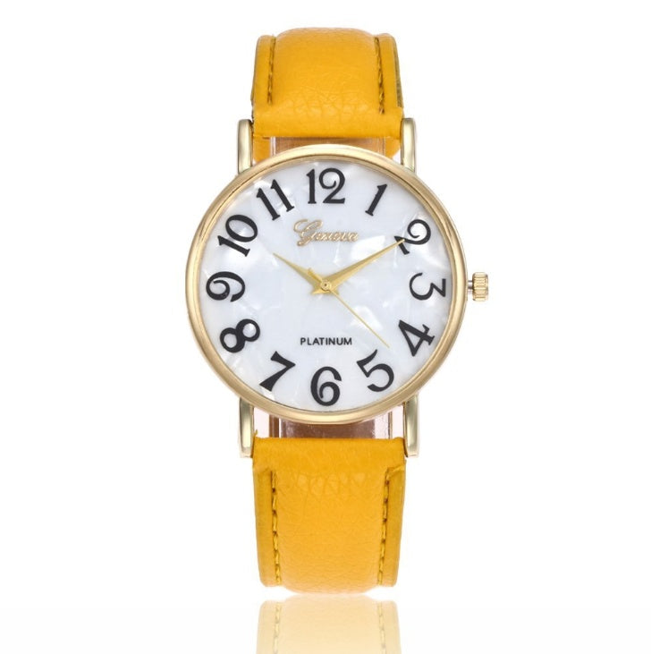 Marble Belt Geneva Watch – Fashion Shell Face Casual Watch for Men & Women LONDYN UPBRINGING