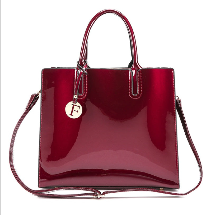 3-Piece Shiny Leather Handbag Set for Women – Stylish Tote, Shoulder & Crossbody Bags LONDYN UPBRINGING