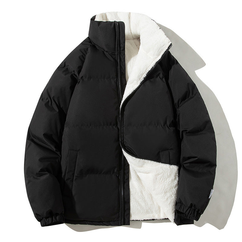 Couples Winter Plush Jacket – Thick Warm Loose Fit Coat with Pockets & Stand-Up Collar for Men & Women LONDYN UPBRINGING