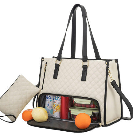 Women’s Insulated Lunch Bag – Leak-Proof Large Purse & Convenient Commuter Tote with Diagonal Strap and Computer Storage LONDYN UPBRINGING