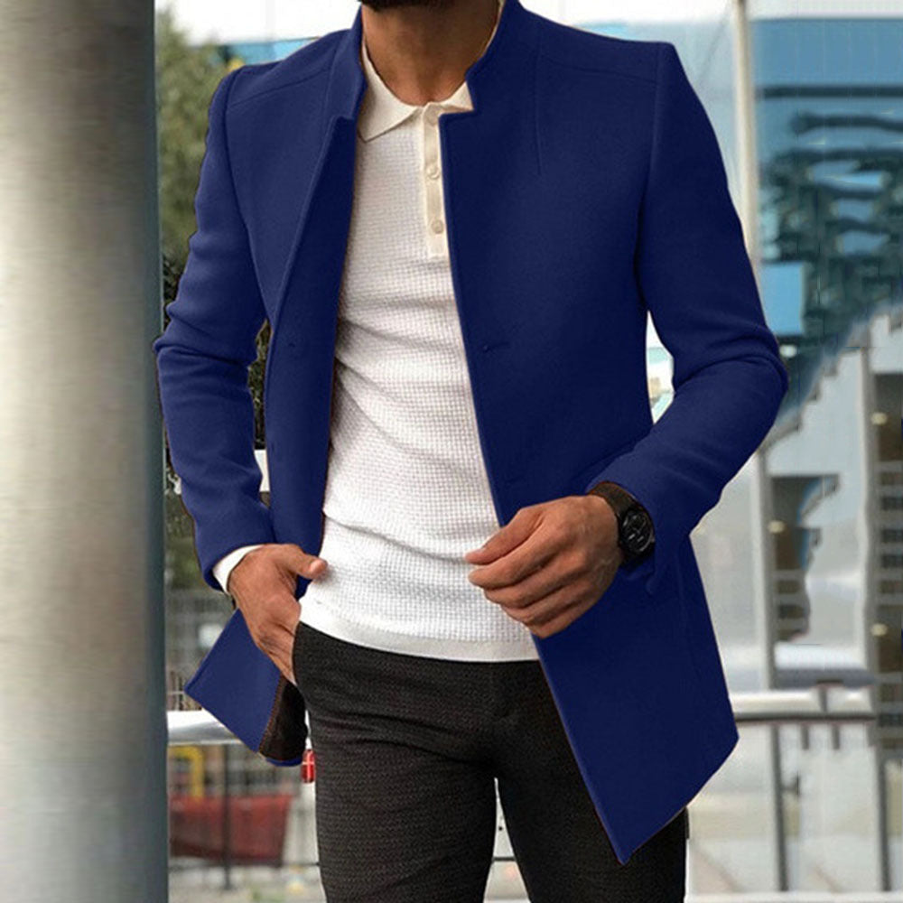 Men’s Slim Fit Business Coat – Fashion Single-Breasted Solid Color Jacket for Fall & Winter Wear LONDYN UPBRINGING
