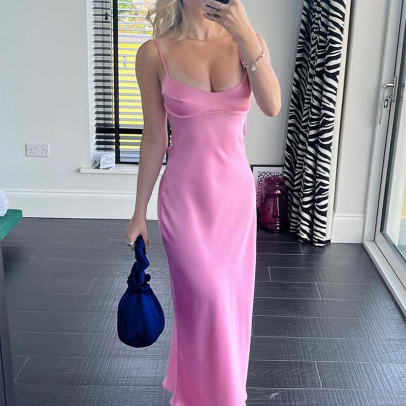 Women Camis Satin Long Dresses & Elegant Sleeveless Slip Holiday Party - Casual Backless Summer Dresses LONDYN UPBRINGING