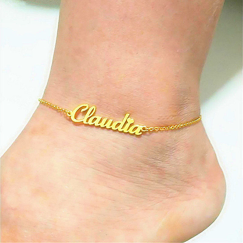 Personalized Letter Chain Set: Necklace & Anklet (Custom A-Z Initial LONDYN UPBRINGING