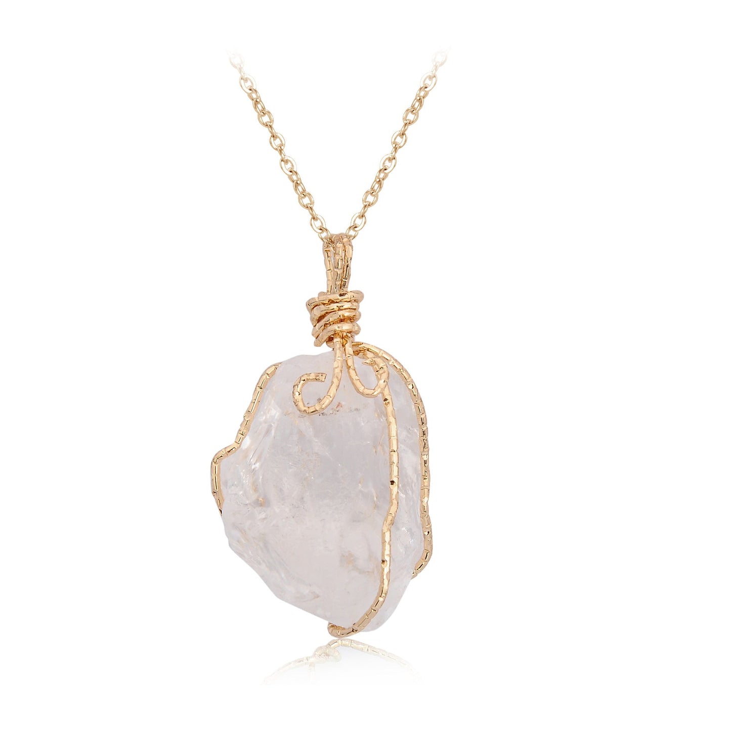 Natural Stone Pendant Necklace | Raw Irregular Crystal Rough Jewelry for Women LONDYN UPBRINGING