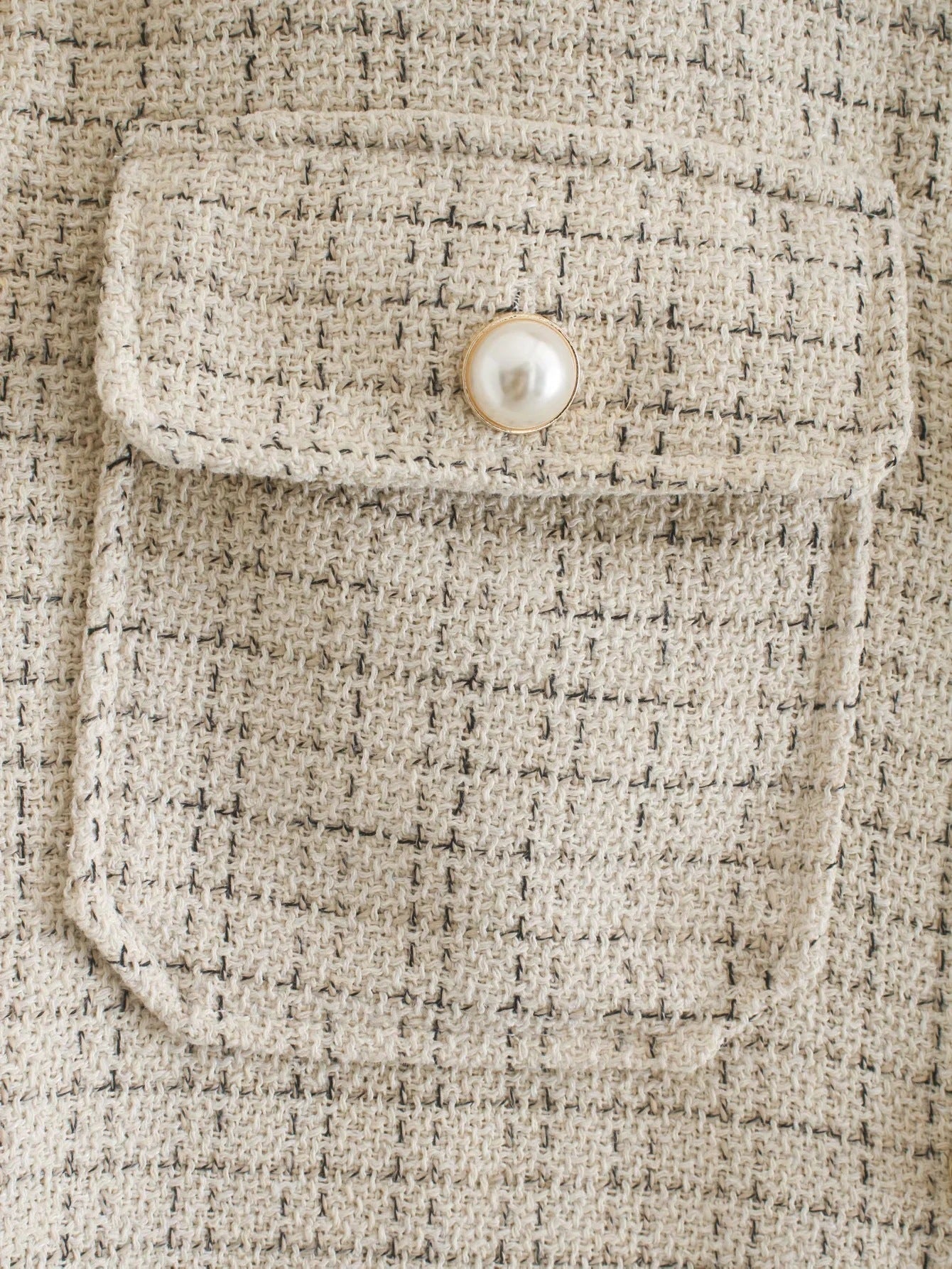 Women's Elegant Plaid Pattern Thick Coat - Pearl Button Autumn/Winter Jacket LONDYN UPBRINGING