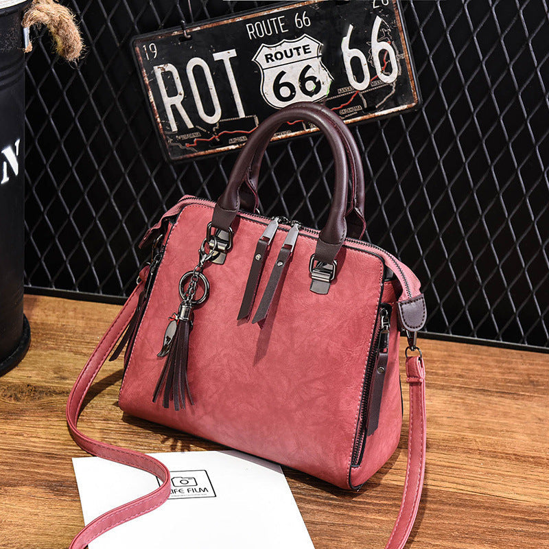 Vintage PU Leather Handbag for Women – Luxury Large Capacity Tote with Tassel & Top Handle Shoulder Bag LONDYN UPBRINGING