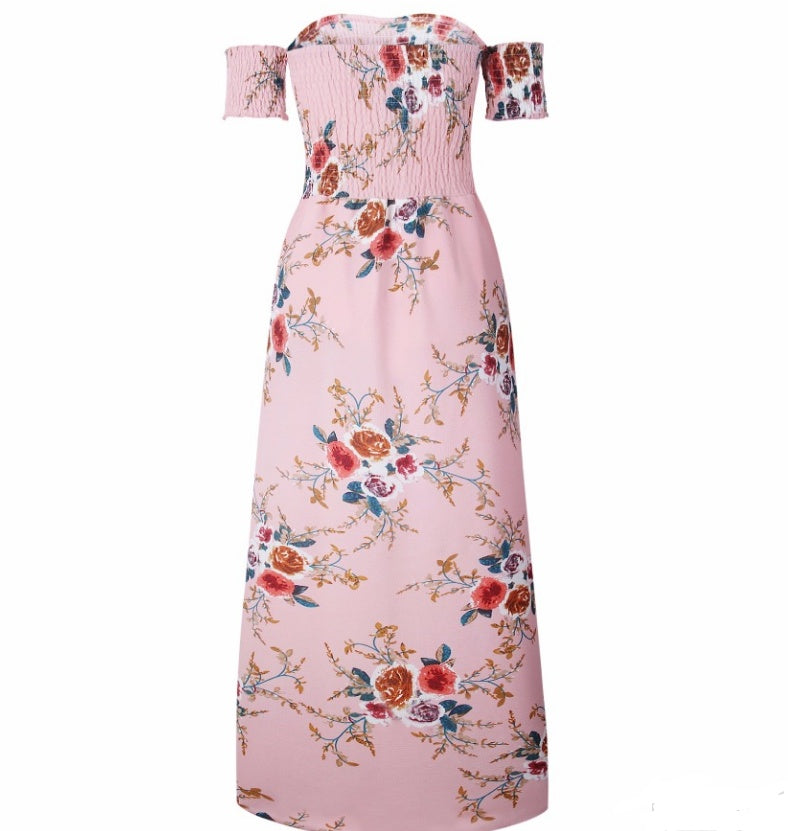 Boho Floral Off-Shoulder Maxi Dress for Women | Summer Beach Vacation Style LONDYN UPBRINGING