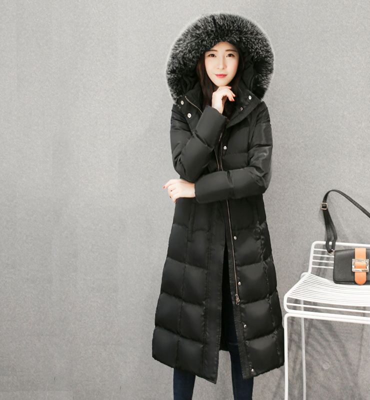 Warm Women's Extra Long Down Parka – Maxi Puffer Coat with Hood for Extreme Winter LONDYN UPBRINGING