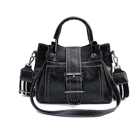 Double Leather Bucket Handbag for Women – Stylish Shoulder Tote Purse LONDYN UPBRINGING