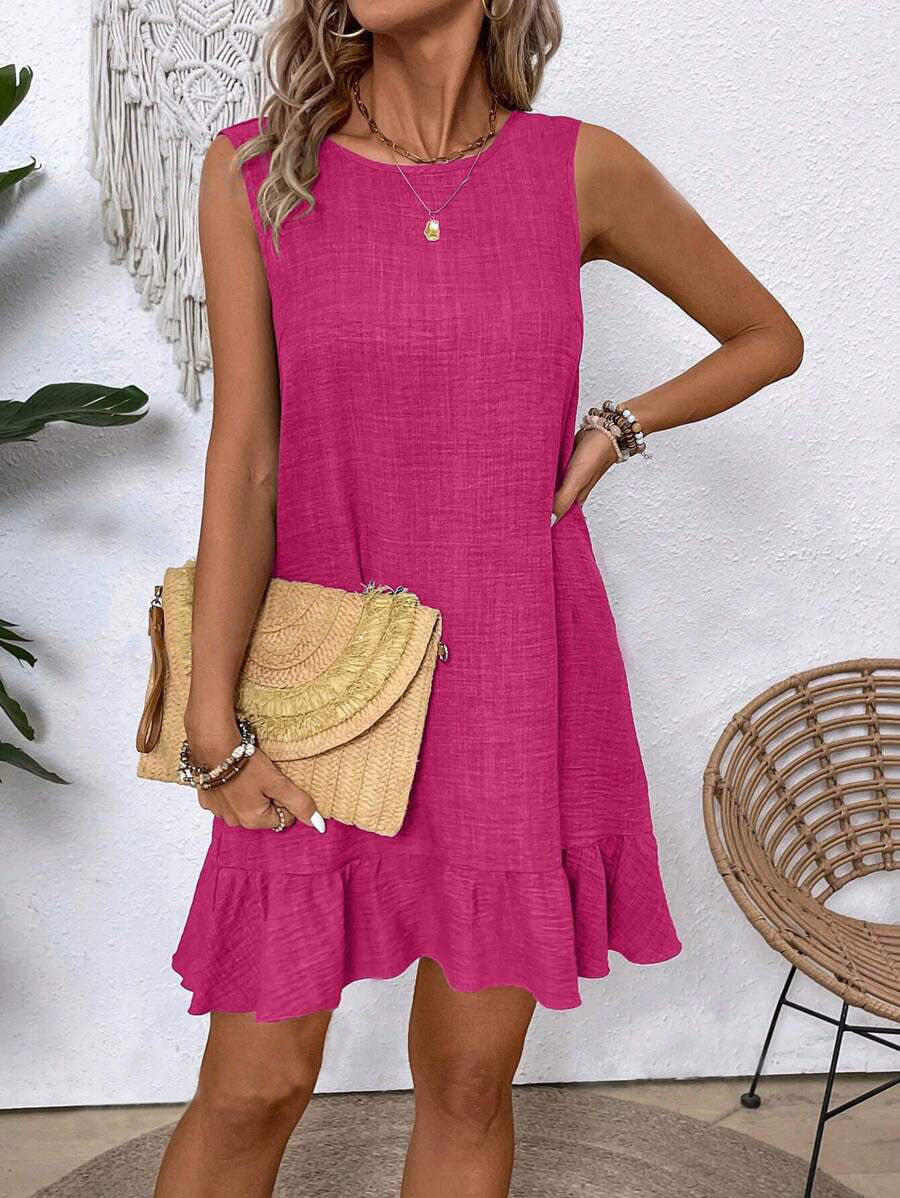 Women's Summer Ruffle Dress: Loose, Sleeveless Straight Beach Style LONDYN UPBRINGING