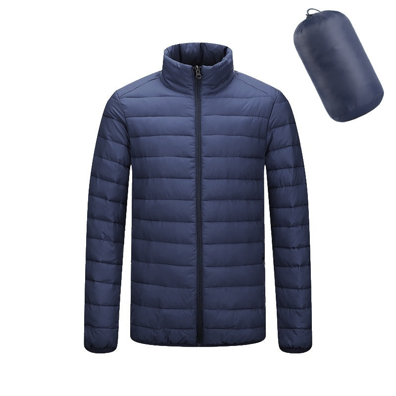 Men’s Lightweight Hooded Winter Jacket – Warm Solid Color Zipper Coat for Fashionable & Portable Outerwear LONDYN UPBRINGING