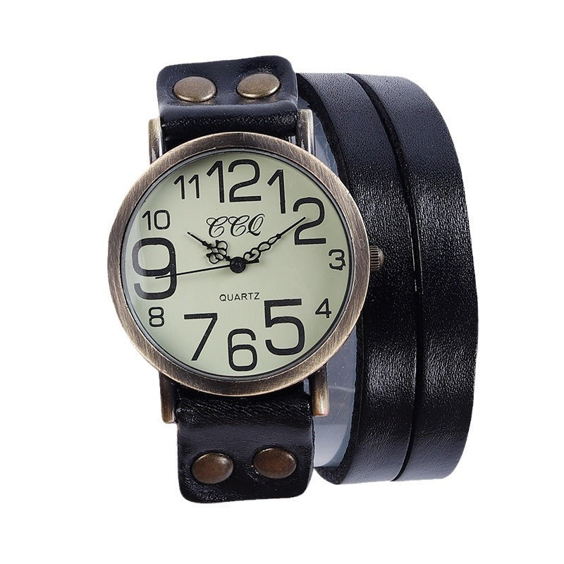 Retro Three-Circle Watch – Casual Vintage Style Wristwatch for Men & Women LONDYN UPBRINGING