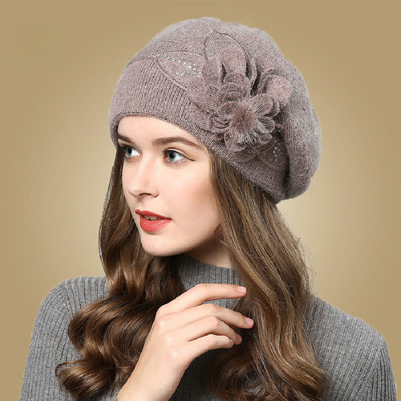 Luxury Rabbit Fur Blend Knitted Beanie for Women | Warm Winter Wool Hat LONDYN UPBRINGING