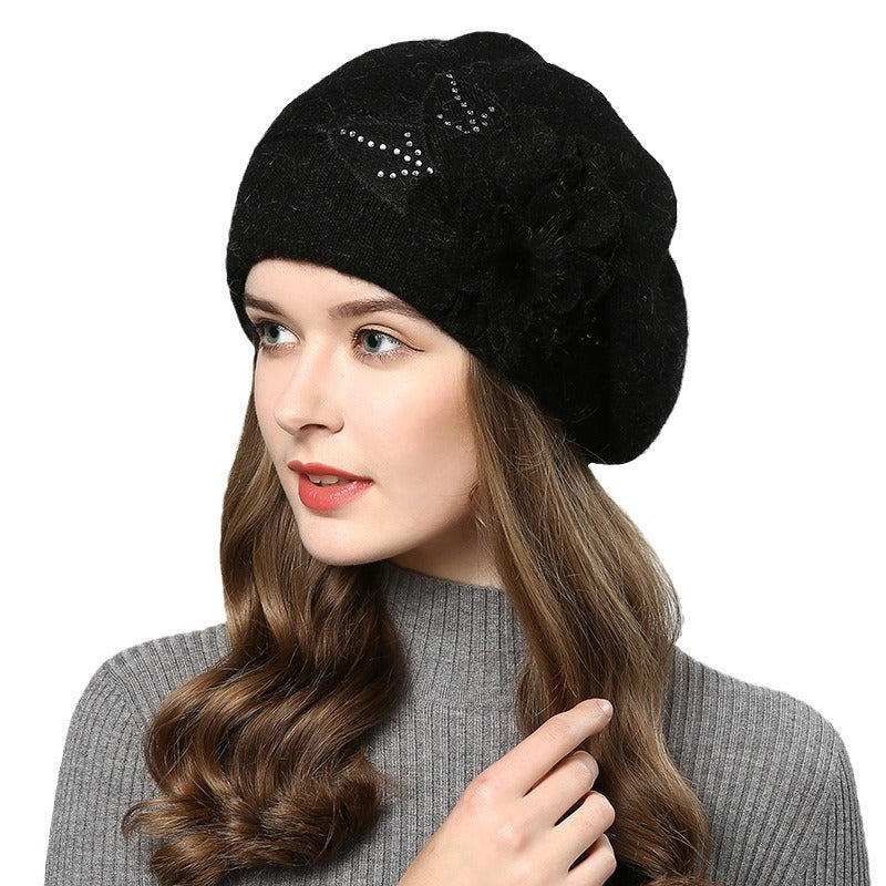 Luxury Rabbit Fur Blend Knitted Beanie for Women | Warm Winter Wool Hat LONDYN UPBRINGING