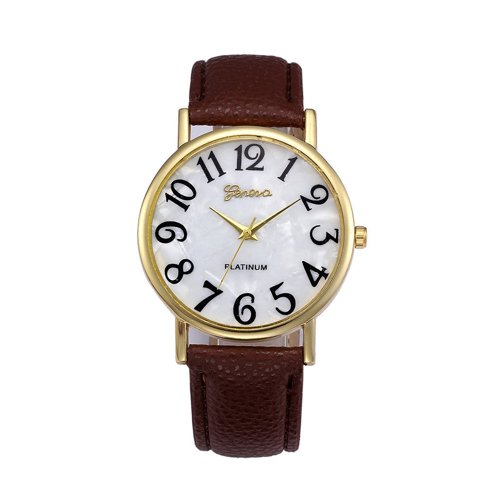 Marble Belt Geneva Watch – Fashion Shell Face Casual Watch for Men & Women LONDYN UPBRINGING