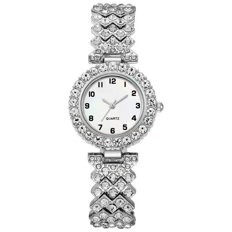 2PCS Luxury Women Watch Set – Silver Strap Quartz Wristwatch with Alloy Bracelet, Perfect Jewelry Gift LONDYN UPBRINGING